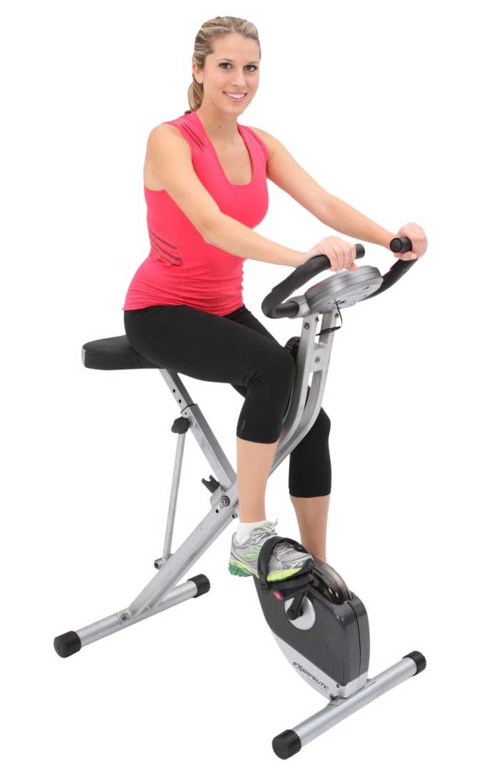 Exerpeutic Folding Magnetic Upright Bike with Pulse 